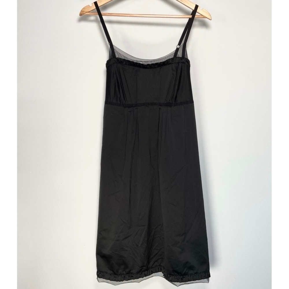 Vera Wang Black Whimsygoth Y2K Mini Slip Dress Women's Large Old Money Feminine